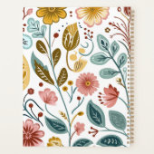Scandinavische volksbloemen in gedempte kleuren planner (Achterkant)