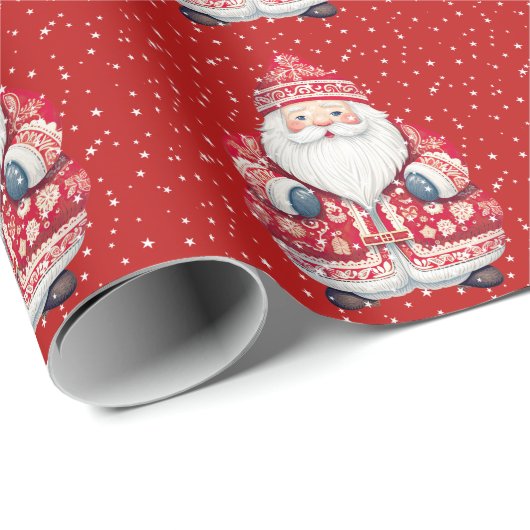 Scandinavische volkskerstman cadeaupapier (Rol Hoek)