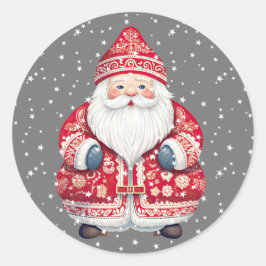 Scandinavische volkskerstman ronde sticker