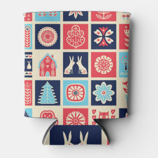 Scandinavische volkskunst:  bloemen. blikjeskoeler