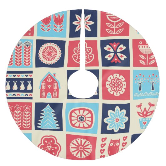 Scandinavische volkskunst:  bloemen. kerstboom rok (Voorkant)