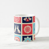 Scandinavische volkskunst:  bloemen. koffiemok (Voorkant rechts)