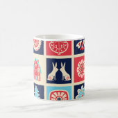 Scandinavische volkskunst:  bloemen. koffiemok (Center)