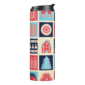 Scandinavische volkskunst: bloemen. thermosbeker (Gedraaid links)