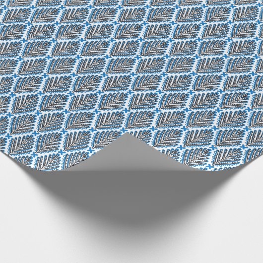 Scandinavische volkskunst: bloemenretro design cadeaupapier (Hoek)