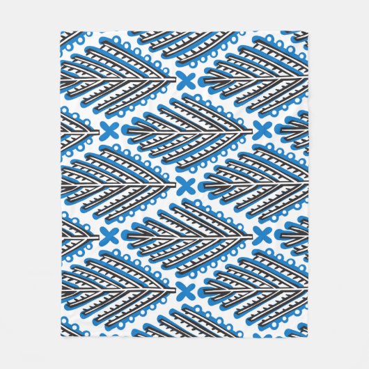 Scandinavische volkskunst: bloemenretro design fleece deken (Voorkant)