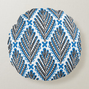 Scandinavische volkskunst: bloemenretro design rond kussen