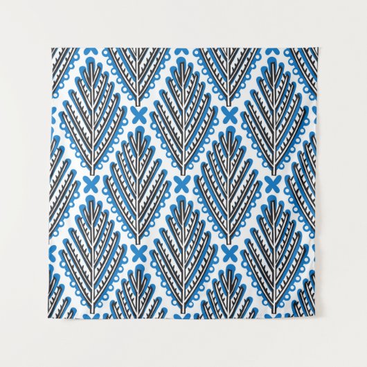 Scandinavische volkskunst: bloemenretro design wandkleed (Voorkant)