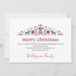 Scandinavische volkskunst dala paard foto kerst feestdagenkaart