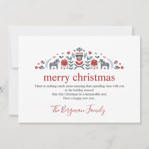 Scandinavische volkskunst dala paard foto kerst feestdagenkaart