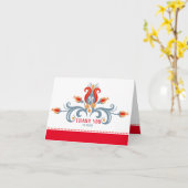 Scandinavische volkskunst gevouwen dank u kaart (Gele Bloem)