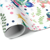 Scandinavische volkskunst kerstbomen & Dala paard Cadeaupapier (Rol Hoek)