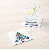 Scandinavische volkskunst kerstboom luchtverfrisse kartonnen onderzetters (Insitu)