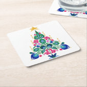 Scandinavische volkskunst kerstboom luchtverfrisse kartonnen onderzetters (Schuin)