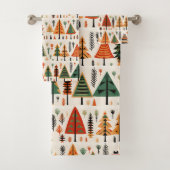Scandinavische volkskunst kerstpatroon bad handdoek (Insitu)