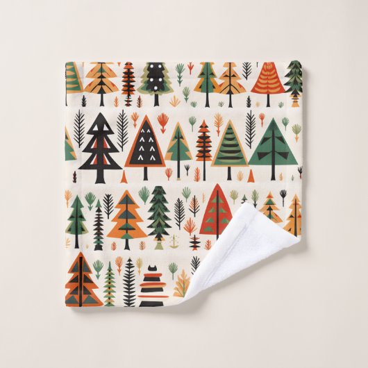 Scandinavische volkskunst kerstpatroon bad handdoek (Wasdoekje)