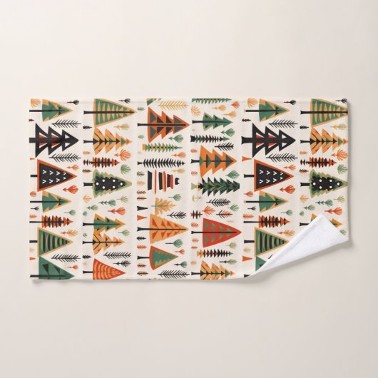 Scandinavische volkskunst kerstpatroon bad handdoek (Handdoek)