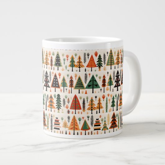 Scandinavische volkskunst kerstpatroon grote koffiekop (Voorkant rechts)