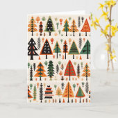 Scandinavische volkskunst kerstpatroon kaart (Gele Bloem)