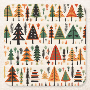 Scandinavische volkskunst kerstpatroon kartonnen onderzetters