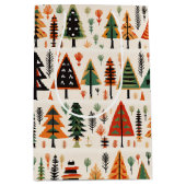 Scandinavische volkskunst kerstpatroon medium cadeauzakje (Voorkant)