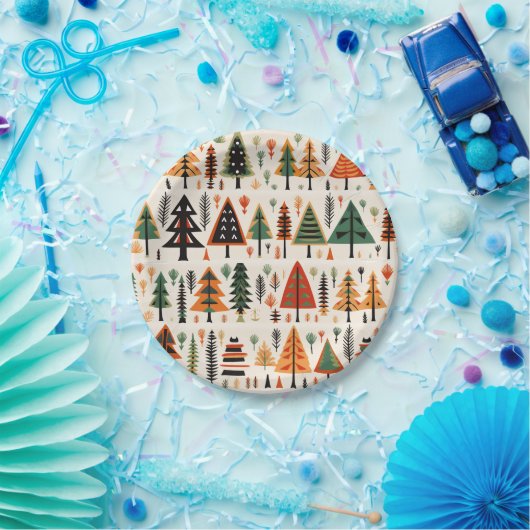 Scandinavische volkskunst kerstpatroon papieren bordje (Feest)