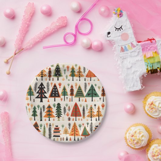 Scandinavische volkskunst kerstpatroon papieren bordje (Feest)