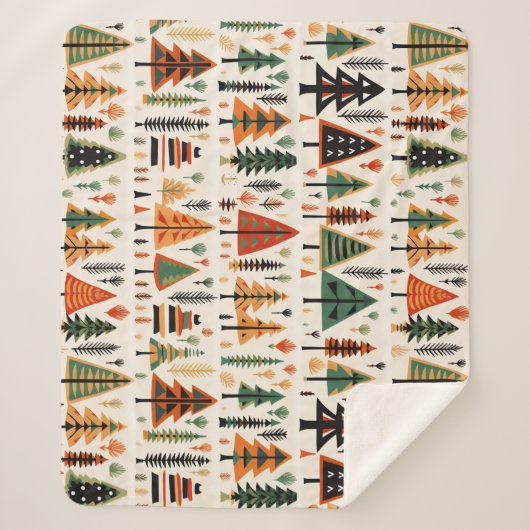 Scandinavische volkskunst kerstpatroon sherpa deken (Voorkant)