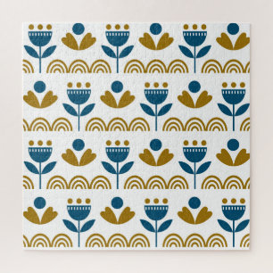 Scandinavische volkskunst, kleurrijk patroon. legpuzzel