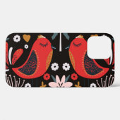 Scandinavische volkskunst: kleurrijke vogels. Case-Mate iPhone case (Achterkant (horizontaal))