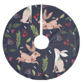 Scandinavische volkskunst konijnenprint kerstboom rok (Voorkant)
