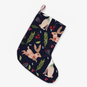 Scandinavische volkskunst konijnenprint kleine kerstsok (Voorkant (Hangend))