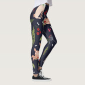 Scandinavische volkskunst konijnenprint leggings (Rechts)
