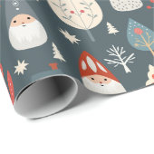 Scandinavische volkskunst met kerstkabouters cadeaupapier (Rol Hoek)