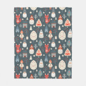 Scandinavische volkskunst met kerstkabouters fleece deken (Voorkant)