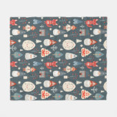 Scandinavische volkskunst met kerstkabouters fleece deken (Voorkant (Horizontaal))