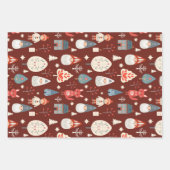 Scandinavische volkskunst met kerstkabouters inpakpapier vel (Voorkant 3)
