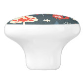 Scandinavische volkskunst met kerstkabouters keramische knop (Zijkant)