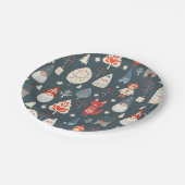 Scandinavische volkskunst met kerstkabouters papieren bordje (Gekanteld)