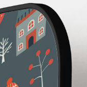 Scandinavische volkskunst met kerstkabouters pickleball paddle (Links Detail)