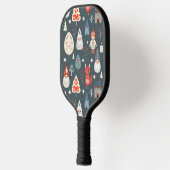 Scandinavische volkskunst met kerstkabouters pickleball paddle (Links)