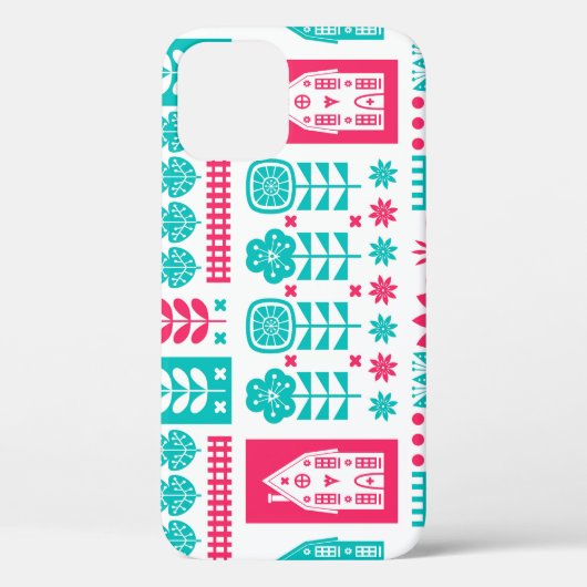 Scandinavische volkskunst: naadloos Case-Mate iPhone case (Achterkant)