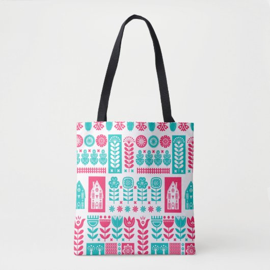 Scandinavische volkskunst: naadloos tote bag (Voorkant)