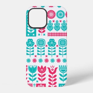 Scandinavische volkskunst naadloos vintage patroon iPhone 12 hoesje
