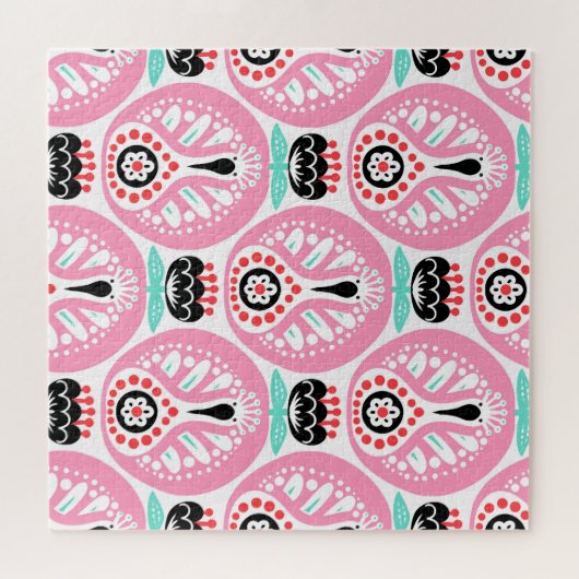 Scandinavische volkskunst: Noordse naadloos. Legpuzzel (Horizontaal)