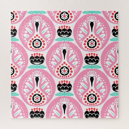 Scandinavische volkskunst: Noordse naadloos. Legpuzzel (Verticaal)