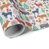 Scandinavische volkskunst Nordic Boho Modern Patte Cadeaupapier (Rol Hoek)