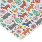 Scandinavische volkskunst Nordic Boho Modern Patte Korte Tafelloper (Hoek)