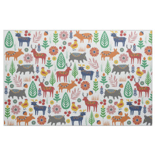 Scandinavische volkskunst Nordic Boho Modern Patte Stof