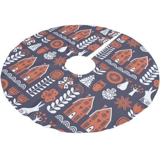 Scandinavische volkskunst  patroon kerstboom rok (Gekanteld)